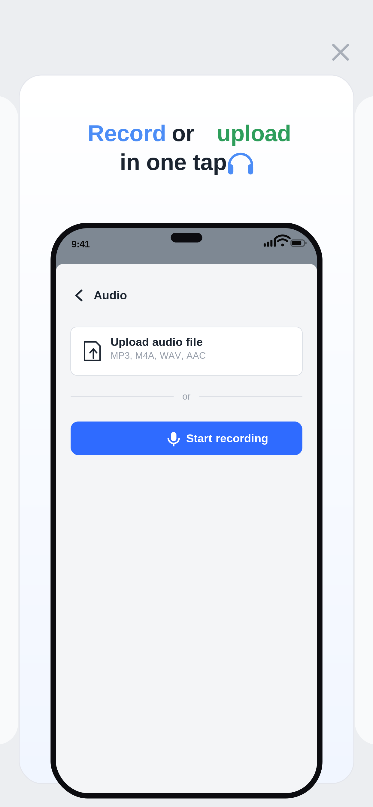 Record or upload